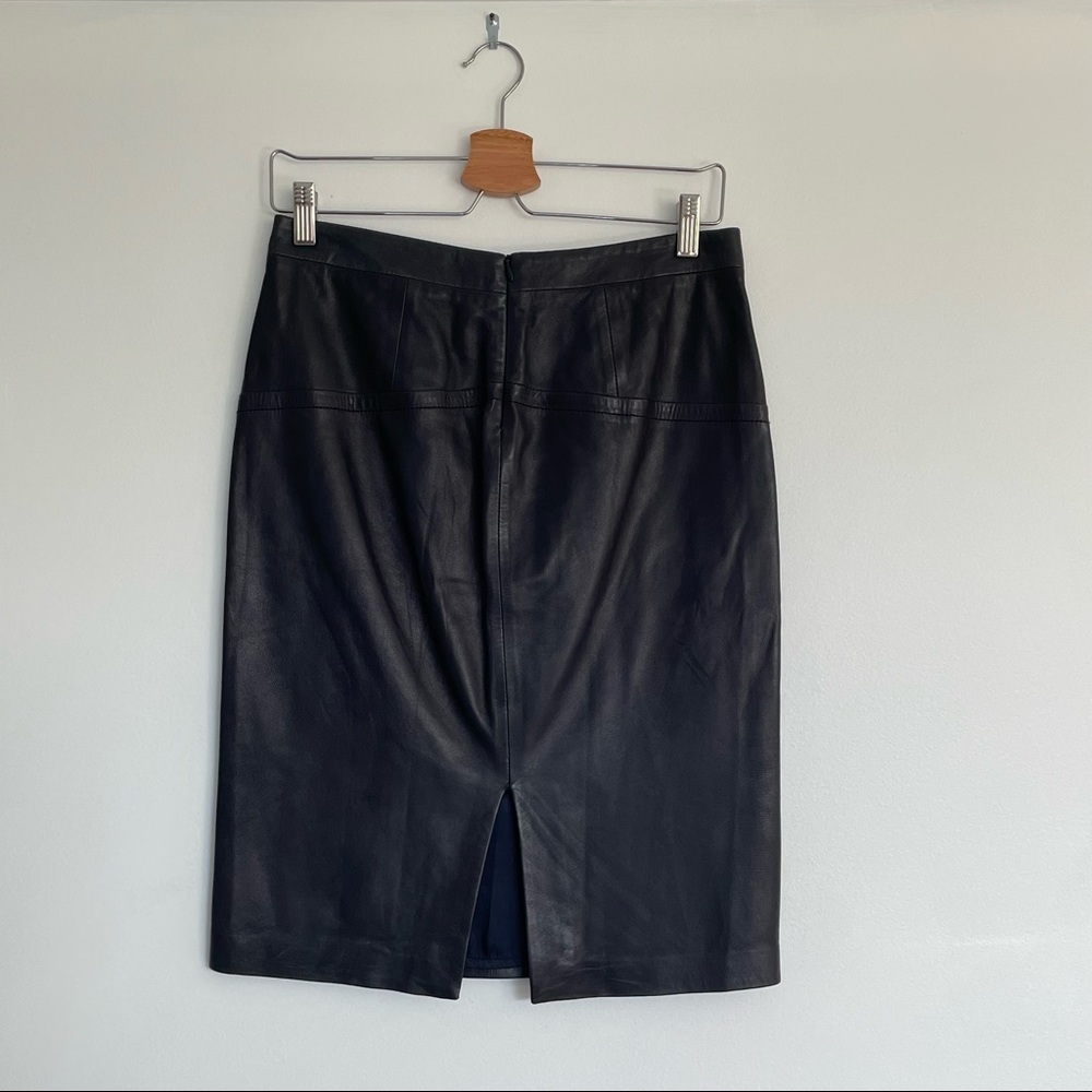 Paper Denim & Cloth Lambskin Leather Pencil Skirt - Picture 3 of 14